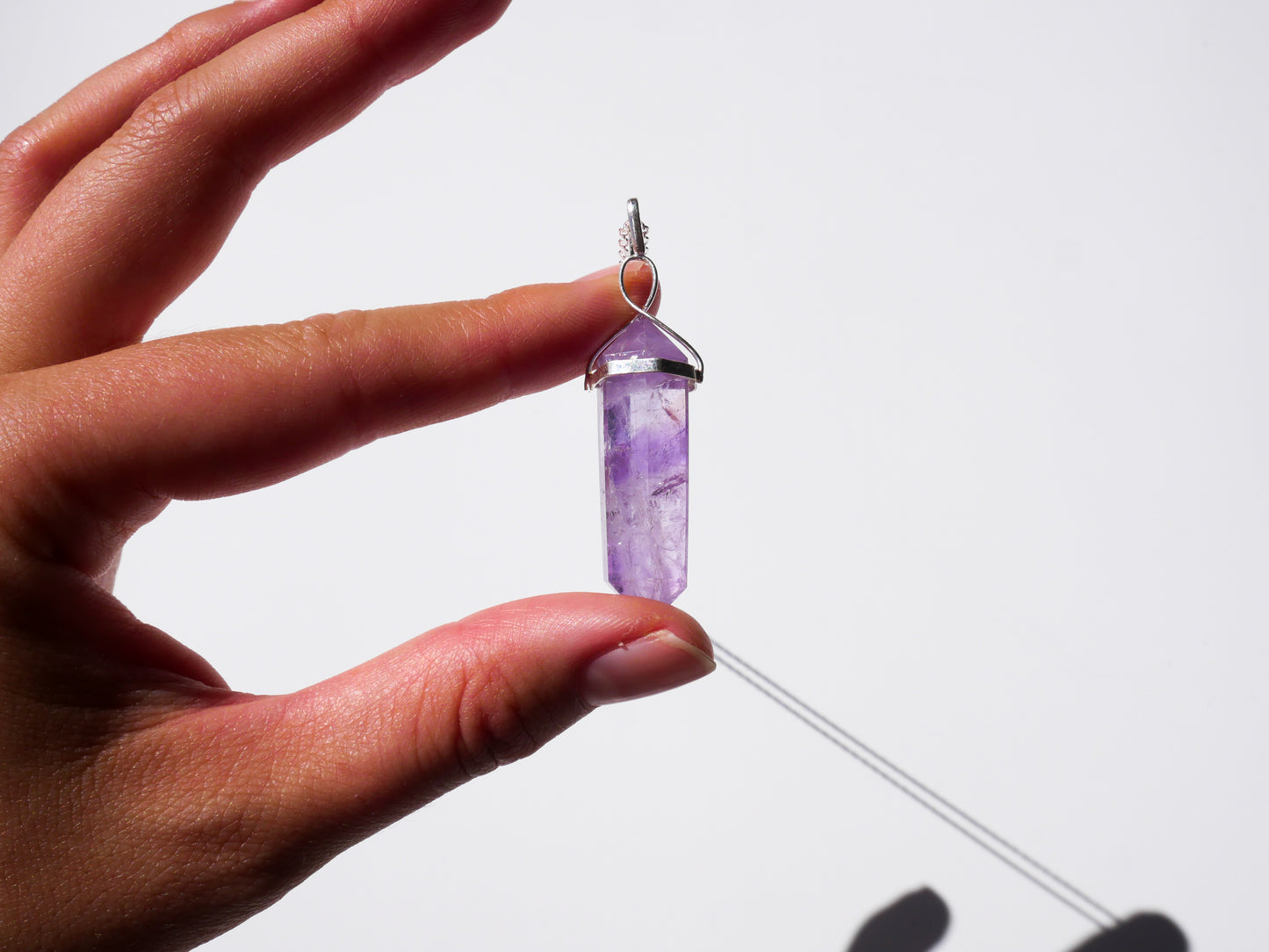 Amethyst Spiral Point - 925 Sterling Silver Chain