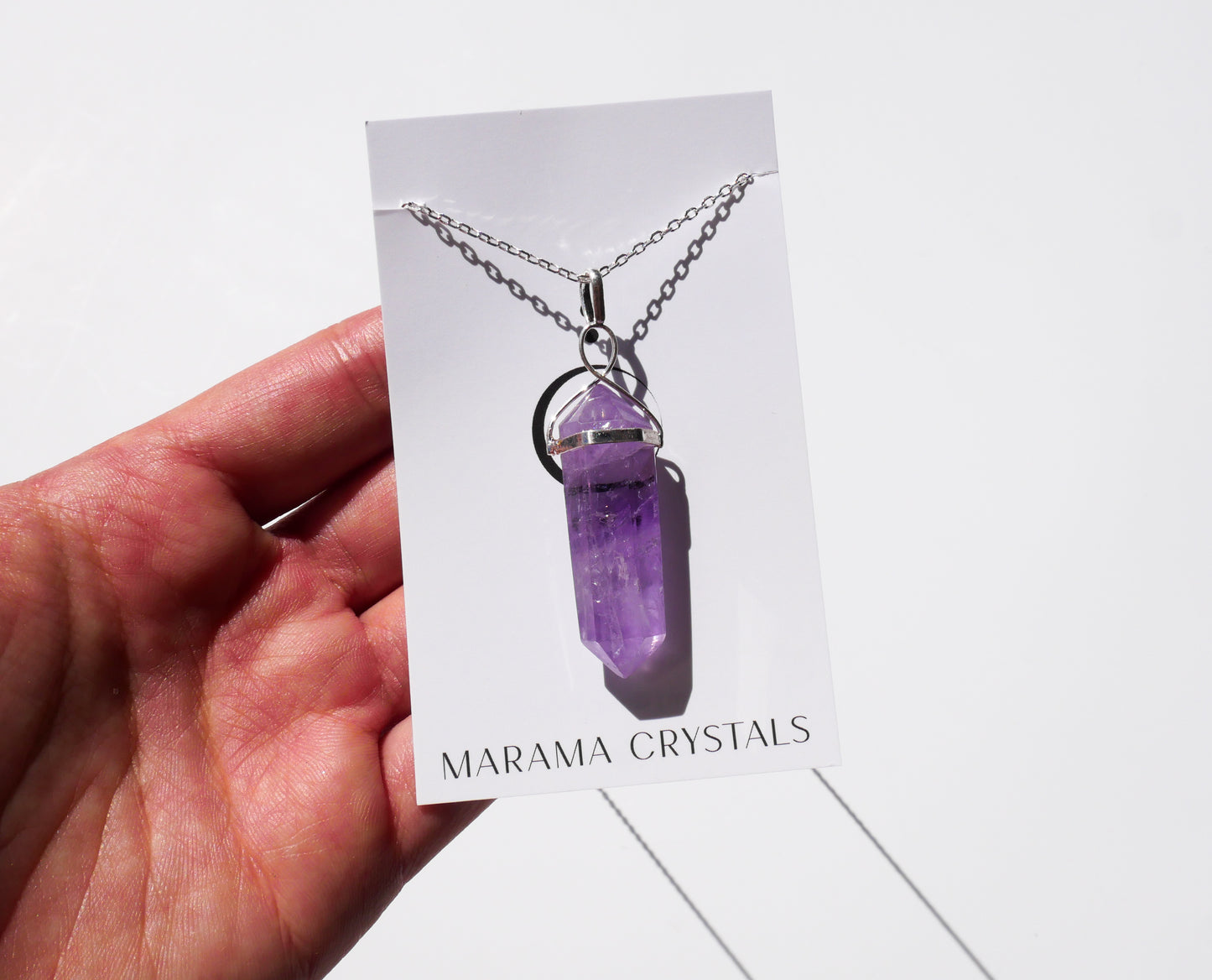 Amethyst Spiral Point - 925 Sterling Silver Chain
