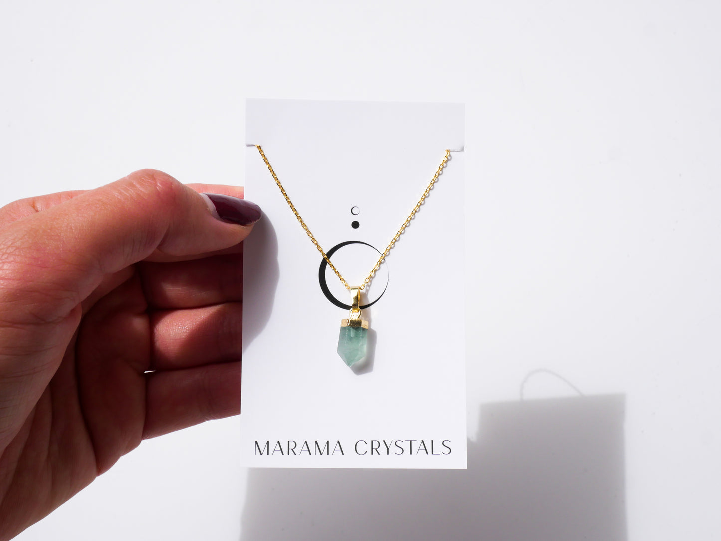 Fluorite Petite Necklace - 18k Gold Plated
