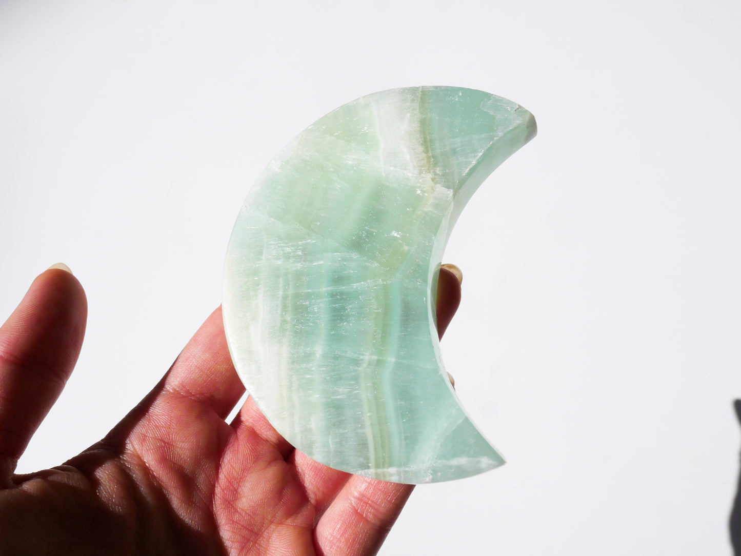 Pistachio Calcite Handcrafted Moon