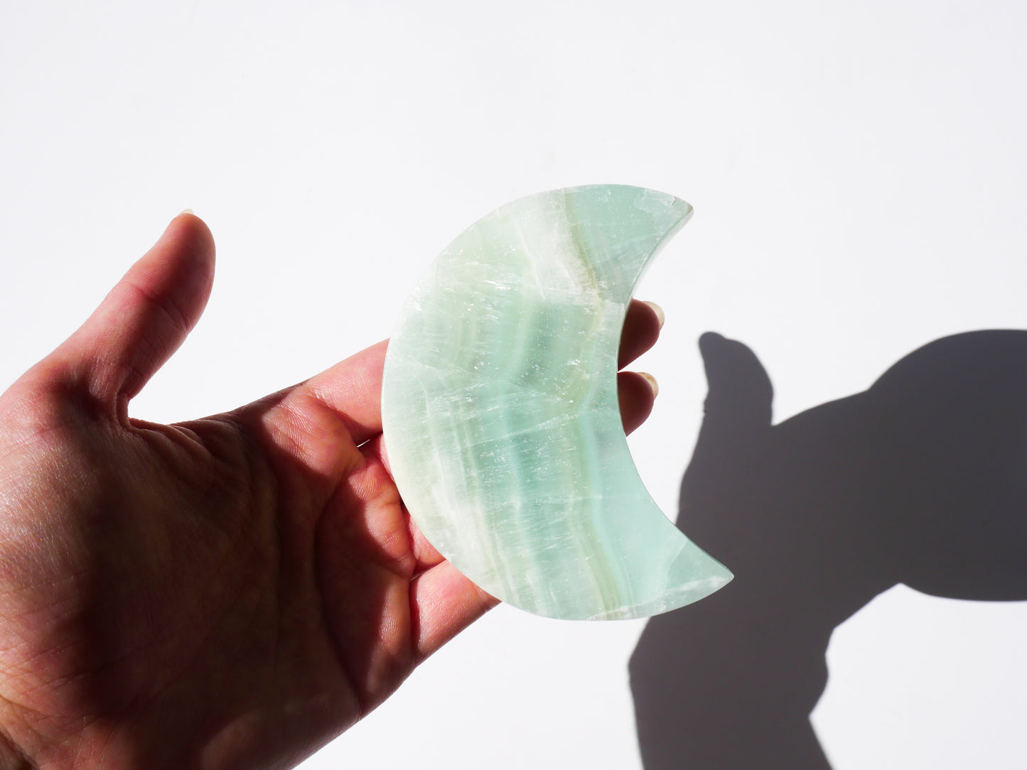 Pistachio Calcite Handcrafted Moon