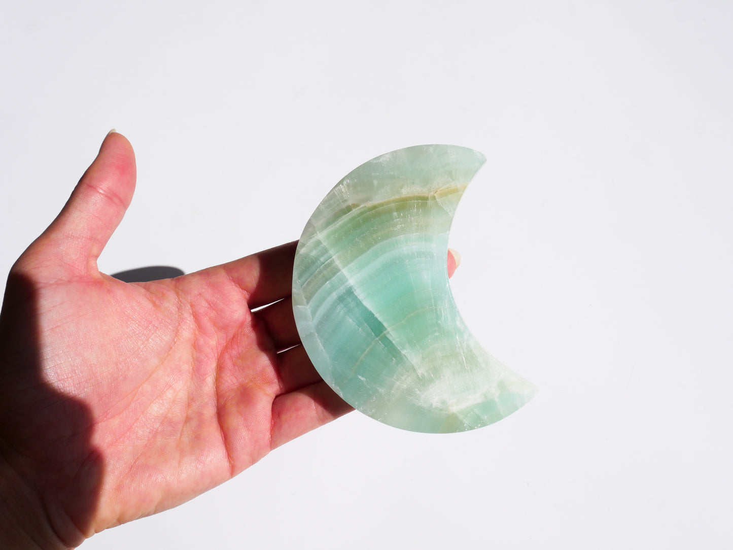 Pistachio Calcite Handcrafted Moon