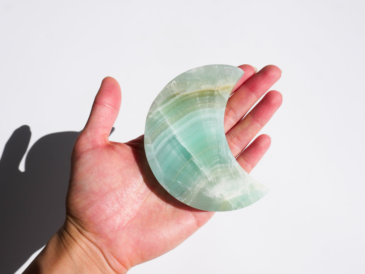Pistachio Calcite Handcrafted Moon