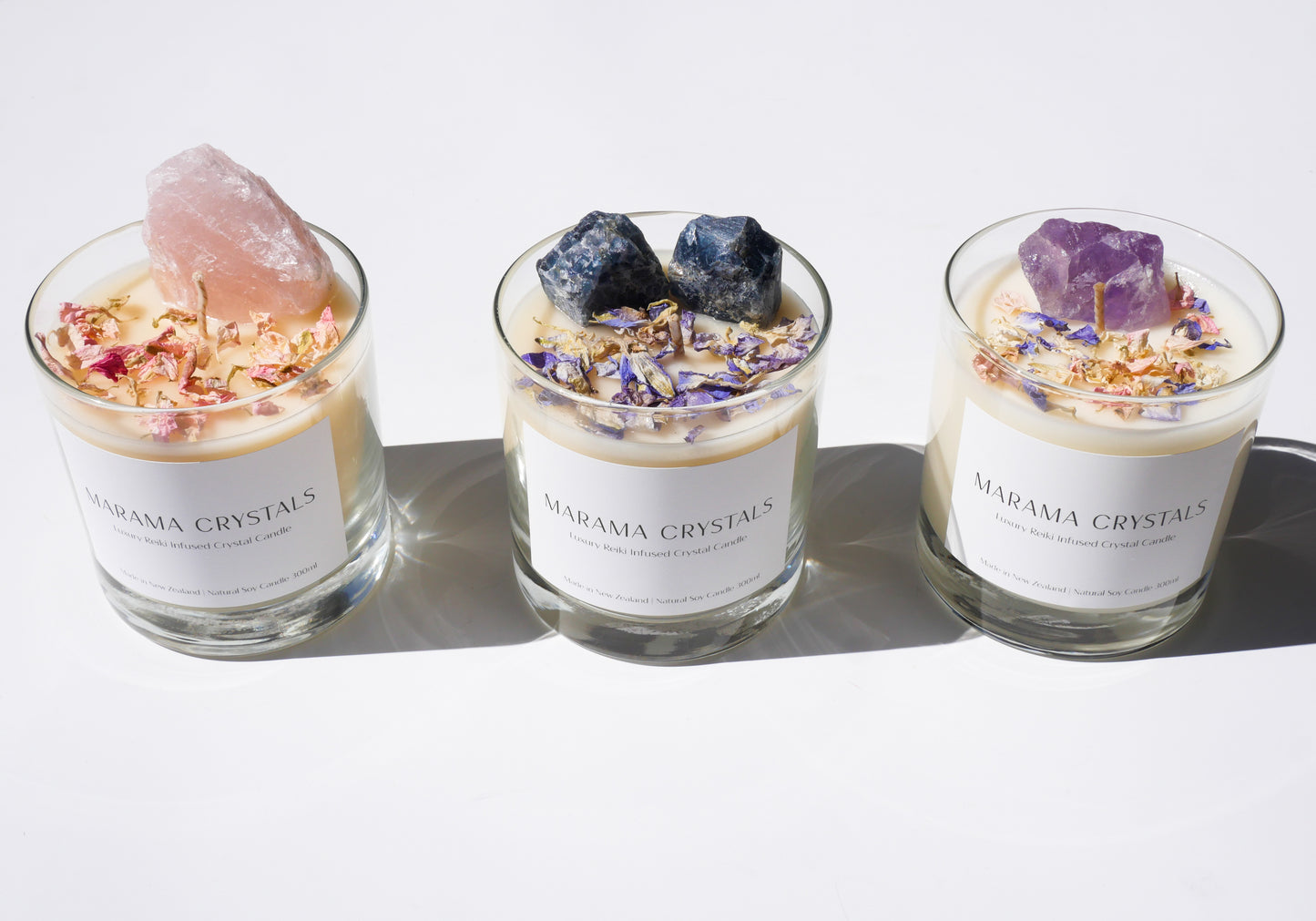 Luxury Reiki Infused Crystal Candle - Amethyst
