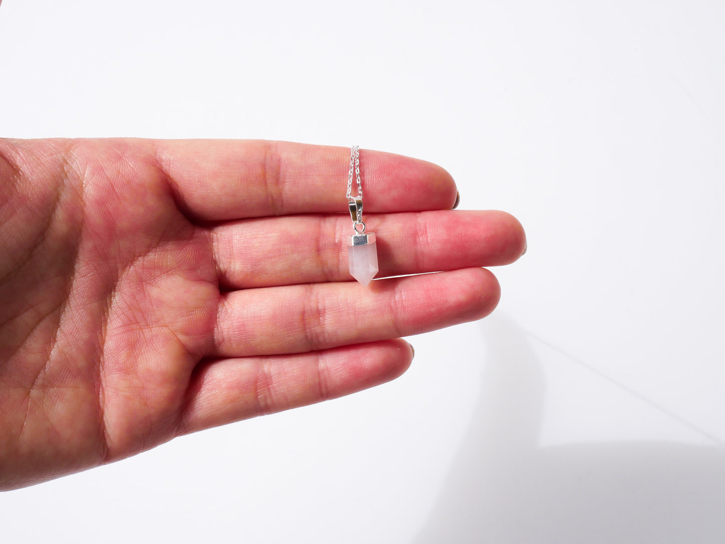 Rose Quartz Petite Necklace - Sterling Silver