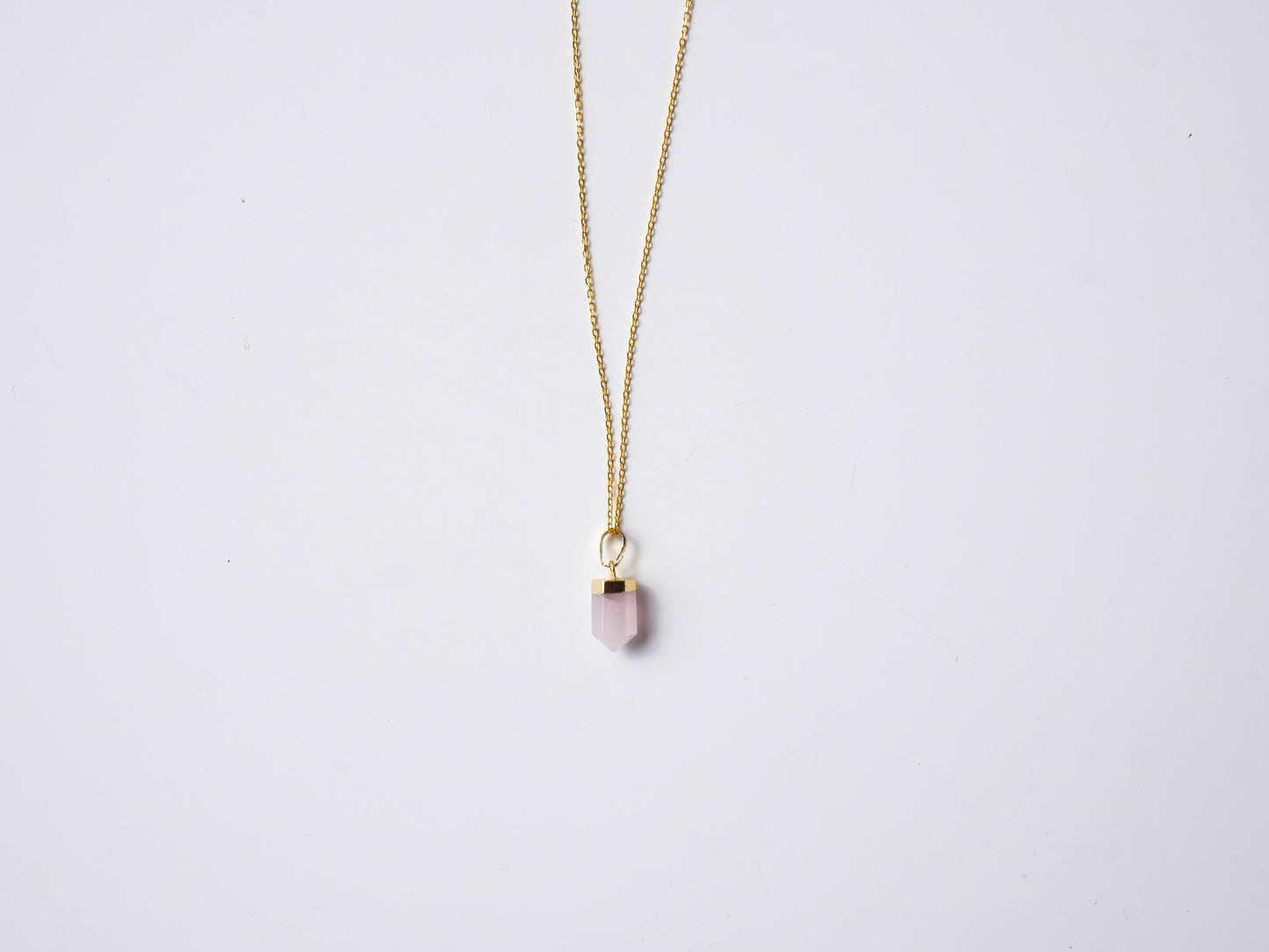 Rose Quartz Petite Necklace - 18k Gold Plated