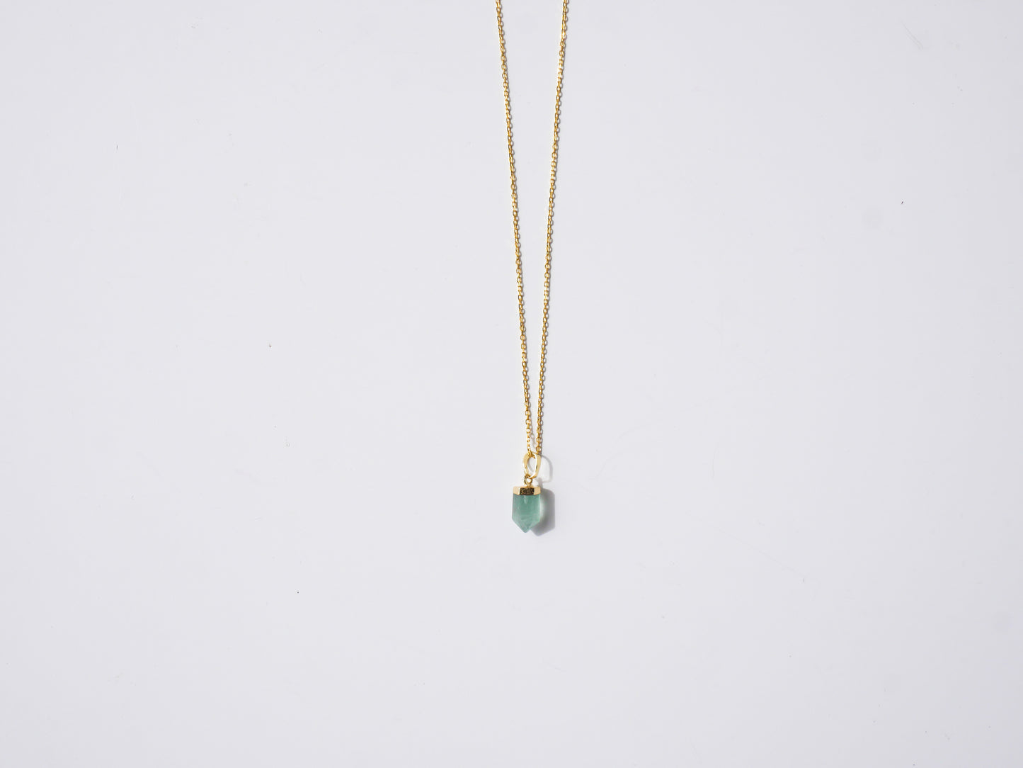 Fluorite Petite Necklace - 18k Gold Plated